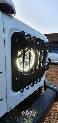 Land Rover Defender 90 110 130 Headlamp surround angry eyes Metal with grille