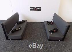 Land Rover Defender/Series, 2 Man Bench Seat Kits, 2 Benches & 4 Seat Belts NEW