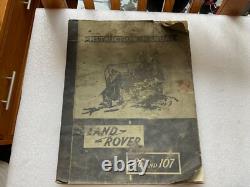 Land Rover Instruction Manual 86 107 Series 1 Print Date March 1955 Original