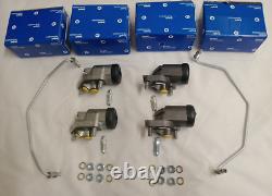 Land Rover Series 2 / 2A & 3 Delphi Front Wheel Cylinders With Fittings & Pipes