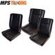 Land Rover Series 2 2a 3 Black Deluxe Vinyl Front Seat Set Of 3 Seats Da4298