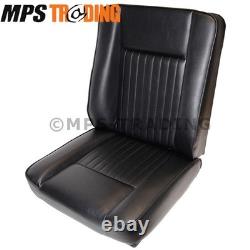 Land Rover Series 2 2a 3 Black Deluxe Vinyl Front Seat Set of 3 Seats DA4298