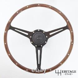 Land Rover Series 2a & 3 17 Beech Wood Rim Steering Wheel + 48 Spline Boss Kit