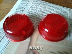 Land Rover Series 2a early Sparto 57101 Red Rear Brake Light Lenses x2 NOS