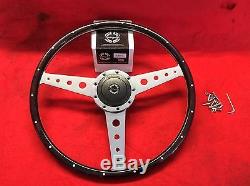 Land Rover Series 3 17 Dark Wooden Polished Steering Wheel And Bos Kit New