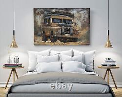 Land Rover Series III 109 All Metal Canvas Painting 3-D Classic Car Sculpture NR