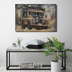 Land Rover Series III 109 All Metal Canvas Painting 3-D Classic Car Sculpture NR