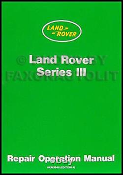 Land Rover Series III Repair Shop Manual 1985 1984 1983 1982 1981 1980