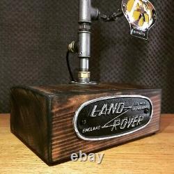 Land Rover Series Lamp made of original parts, badge. Classic car fan gift