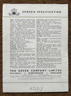 Land Rover series 1 2 Dealer Brochure original 2 T Cuneo Part S Art Manual 80