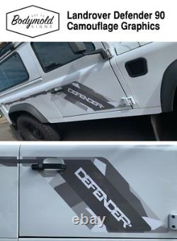 Landrover Defender 90 series camouflage graphics Extra Wide Door Decal