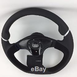 NEW! Genuine Momo Nero 350mm leather steering wheel with hub kit. LAND ROVER