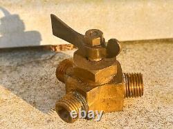 NOS Brass fuel tap. Enots Vintage car Land Rover Series MG Brough Norton, BSA