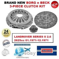 New BORG n BECK 3-PC CLUTCH KIT for LANDROVER SERIES II 2.6 2625cc 01.71-12.71