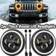 Pair Led Black Headlights Rhd E Marked 7 H4 For Land Rover Defender 90 110