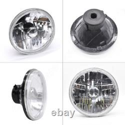 Pair 7Inch Round LED Headlight High Low Beam For Land Rover Mazda Miata MX5