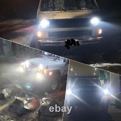 Pair 7Inch Round LED Headlight High Low Beam For Land Rover Mazda Miata MX5