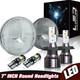 Pair 7'' Inch Round Led Headlights H4 Hi/lo Beam Kit 6000k Bulbs For Ford Capri