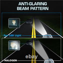 Pair 7 Led Black Halo Headlights High Low White/amber Drl Dot E Marked Uk Eu Us