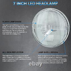 Pair 7 inch Round LED Headlight Hi/Lo Beam for Classic Mini Austin Rover
