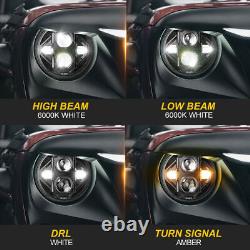 Pair DOT SAE Approved Newest 7 inch Round LED Headlights Z Cut Line Hi/Lo Beam