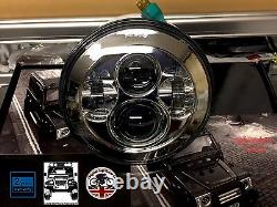 Pair Led Headlights 7 Dot E Marked Chrome Land Rover Defender 90 110