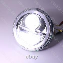 Pair of LHD 7 Inch LED Head Lamps Lights with Halo Sidelight & Chrome Reflector