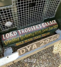 Personalised Hand Painted Land Rover Series Front Valance Apron, Garage, Display