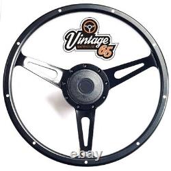 Steering Wheel & Boss Fittings 15 Black Wood For Land Rover Defenders 48 Spline