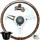 Steering Wheel & Boss Fittings 15 Dark Wood For Land Rover Defenders 36 Spline