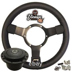 Steering Wheel & Boss fitting Kit Upgrade 12 Vinyl Semi Dished For Classic Cars