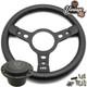 Steering Wheel & Boss Fitting Kit Upgrade 13 Vinyl Semi Dished For Classic Cars