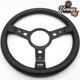 Steering Wheel Upgrade 14 Satin Black Alloy Vinyl Semi Dished For Classic Cars
