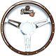 Steering Wheel Upgrade 15 Wood Rim Polished Alloy Semi Dished For Classic Cars