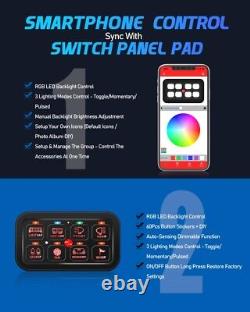 Universal RGB 8 Gang Switch Panel LED Light Relay System APP Control Car Boat RV